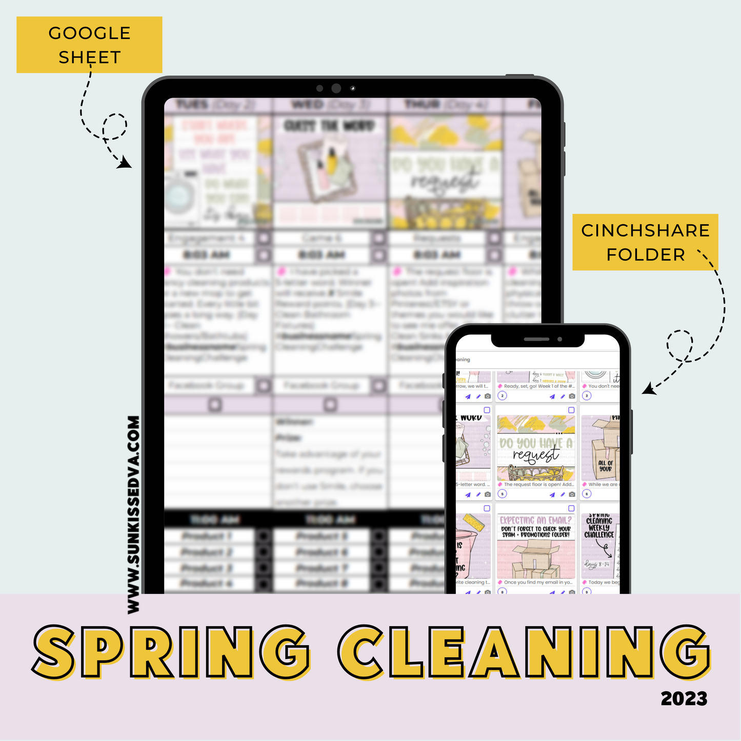 Spring Cleaning Content Calendar | Sun Kissed Virtual Assistant